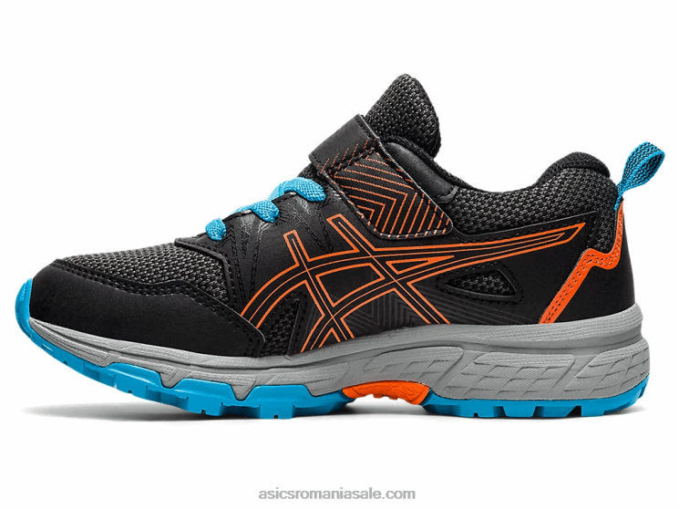 Asics negru/portocaliu galben pre venture 8 preşcolar ZF4644502