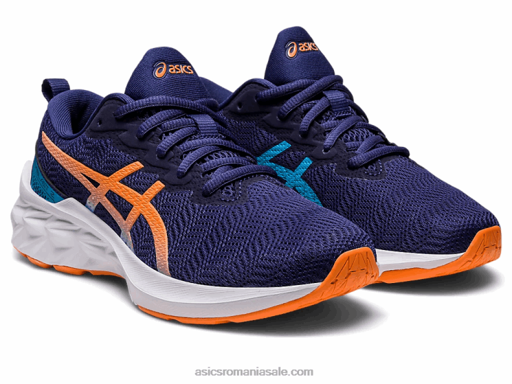 Asics albastru indigo/piersica soarelui școala clasa a 2-a novablast ZF4644277