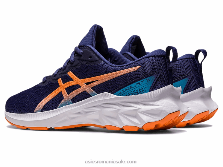 Asics albastru indigo/piersica soarelui școala clasa a 2-a novablast ZF4644277