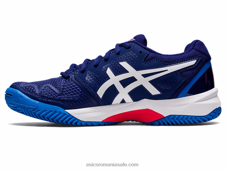 Asics scufundare albastru/alb gel-rezoluție 8 școală de lut ZF4644430