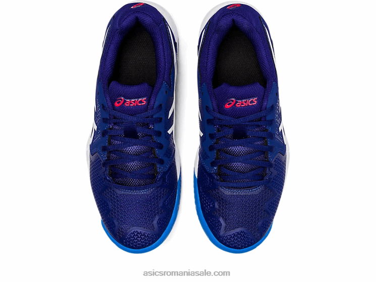 Asics scufundare albastru/alb gel-rezoluție 8 școală de lut ZF4644430