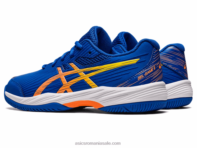 Asics ton albastru/piersica soarelui gel-joc școala de clasa a 9-a ZF4644227