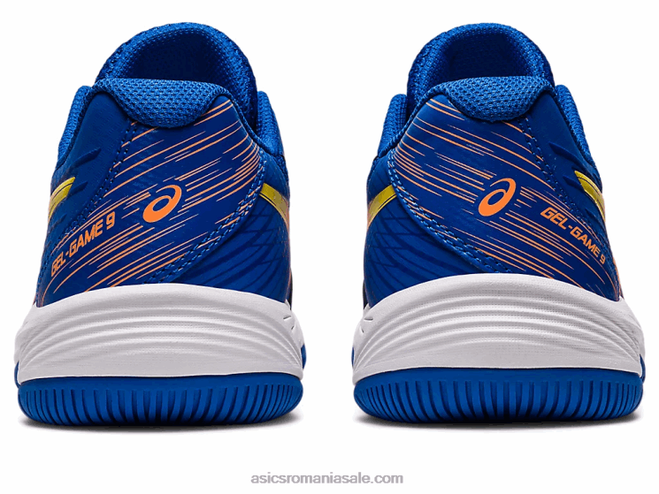 Asics ton albastru/piersica soarelui gel-joc școala de clasa a 9-a ZF4644227