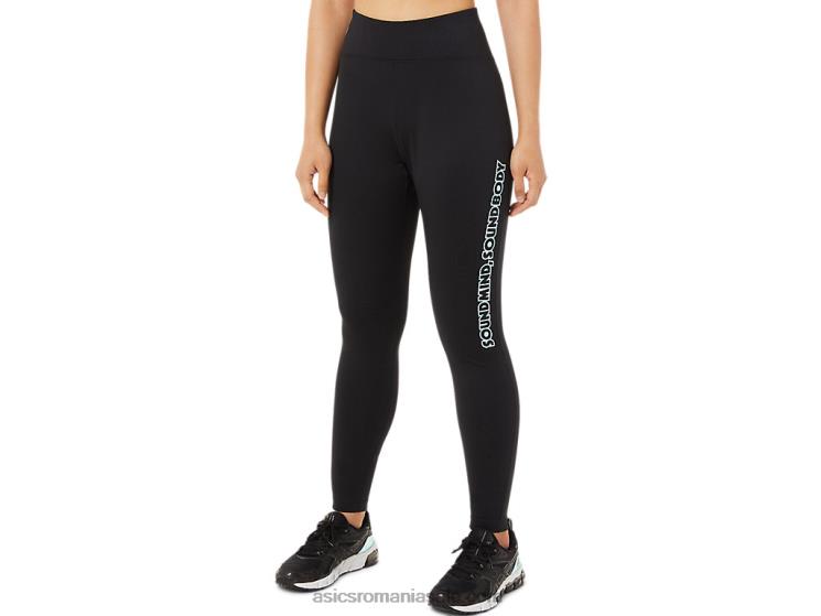 Asics negru de performanță tight cu logo pentru femei ZF4643384