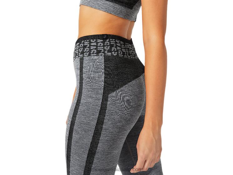 Asics negru performant/gri grafit costum cu logo decupat pentru femei, fără sudură ZF4643935