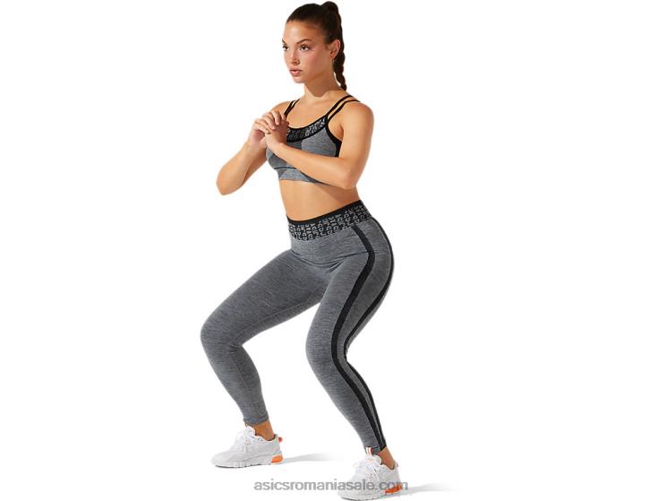 Asics negru performant/gri grafit costum cu logo decupat pentru femei, fără sudură ZF4643935