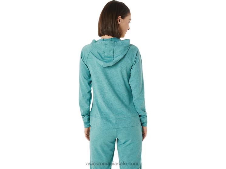 Asics colorant spațial de salvie hanorac de damă cu fermoar complet ZF4643265
