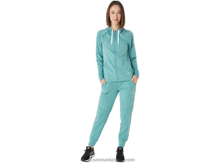 Asics colorant spațial de salvie hanorac de damă cu fermoar complet ZF4643265