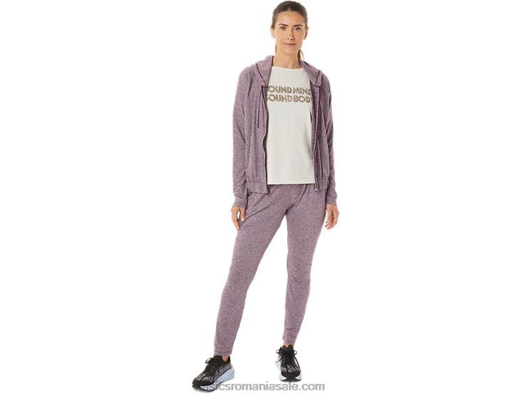 Asics deep mars heather hanorac de damă din tricot moale elastic cu fermoar complet ZF4642939