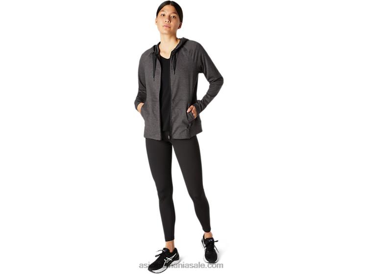 Asics erica gri închis hanorac de damă cu fermoar complet ZF4644097