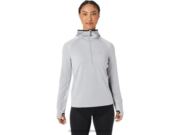 Asics gri glaciar heather/negru hanorac cu mânecă lungă de iarnă pentru femei ZF4642764