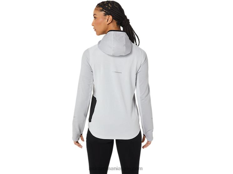 Asics gri glaciar heather/negru hanorac cu mânecă lungă de iarnă pentru femei ZF4642764