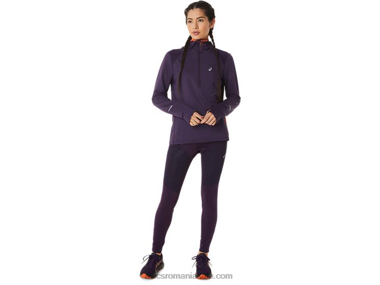 Asics nuanta de noapte heather/nova orange hanorac cu mânecă lungă de iarnă pentru femei ZF4642791
