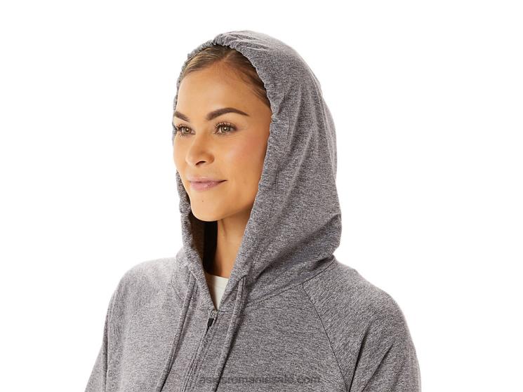 Asics umbra de fum heather hanorac de damă din tricot moale elastic cu fermoar complet ZF4642937