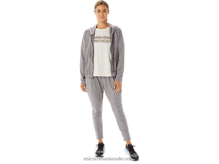 Asics umbra de fum heather hanorac de damă din tricot moale elastic cu fermoar complet ZF4642937