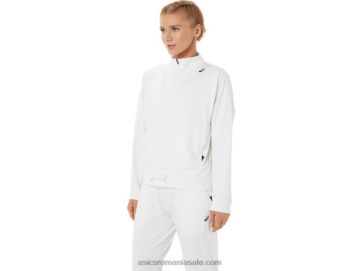 Asics alb/negru strălucitor jachetă de tenis de damă ZF4643286