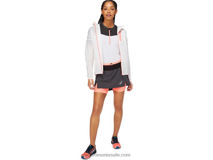 Asics alb strălucitor/coral aprins geaca fujitrail dama ZF4643826