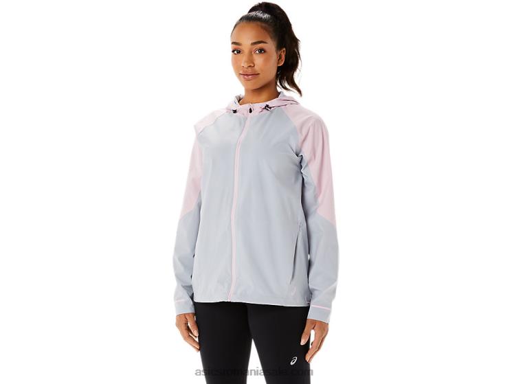 Asics gri piemont/abia trandafir jachetă impermeabilă pentru femei ZF4643333
