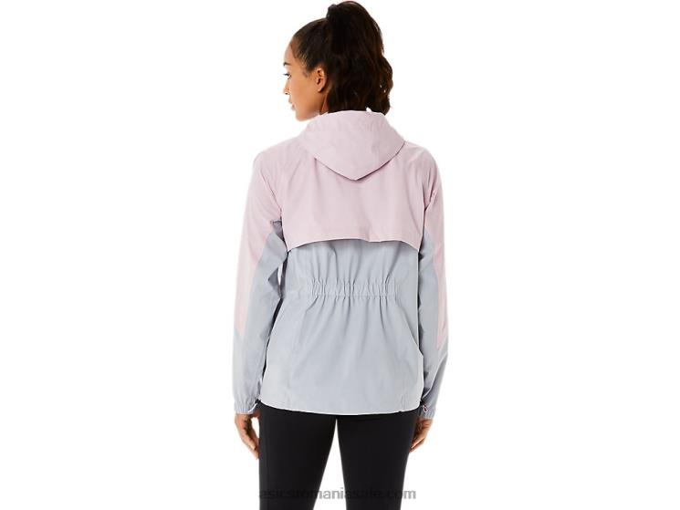 Asics gri piemont/abia trandafir jachetă impermeabilă pentru femei ZF4643333