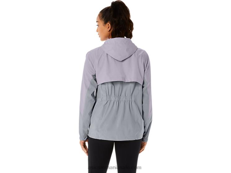 Asics gri piemont/violet dusk jachetă impermeabilă pentru femei ZF4642328