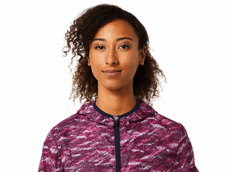 Asics imprimeu deep mars/peacoat geaca de dama impachetabila ZF4643718