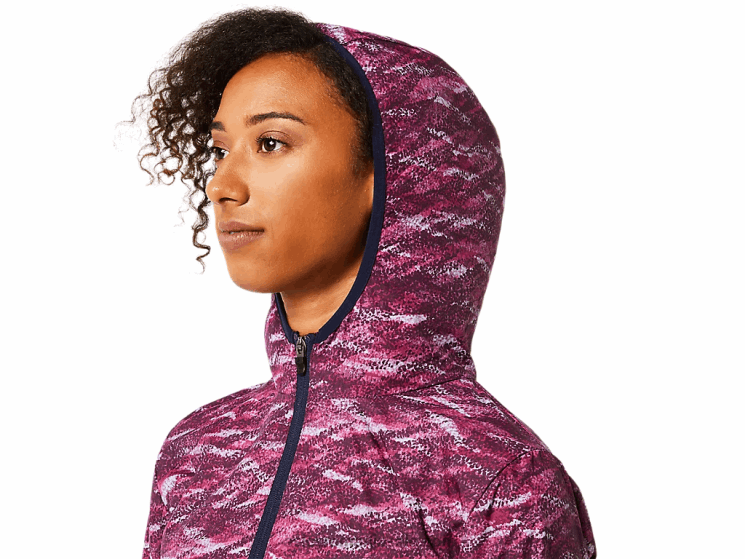 Asics imprimeu deep mars/peacoat geaca de dama impachetabila ZF4643718