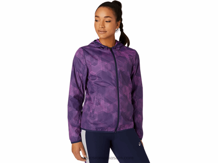 Asics imprimeu digital de struguri/peacoat geaca de dama impachetabila ZF4644100