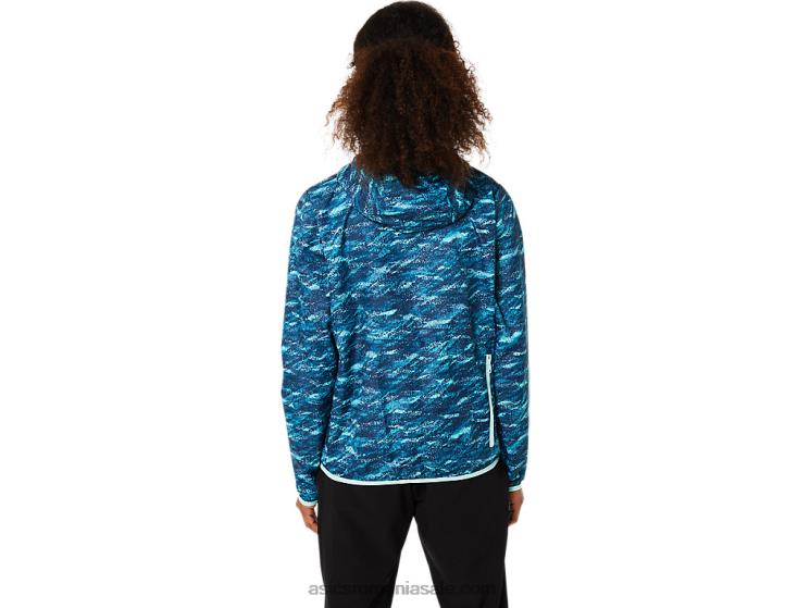 Asics imprimeu teal/gheață proaspătă geaca de dama impachetabila ZF4643852
