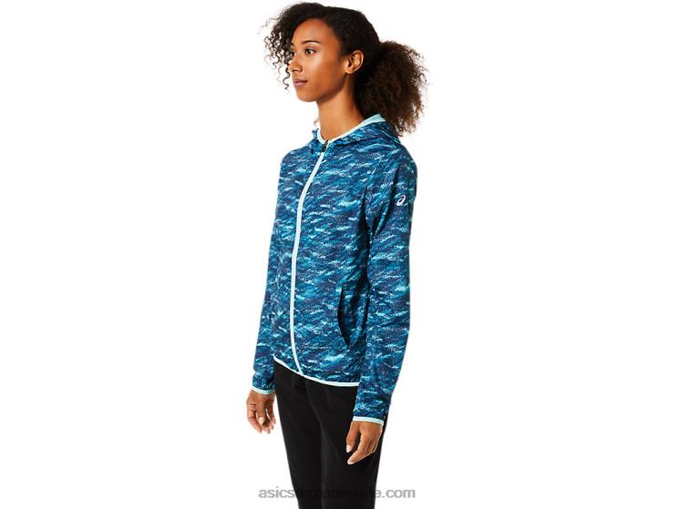 Asics imprimeu teal/gheață proaspătă geaca de dama impachetabila ZF4643852