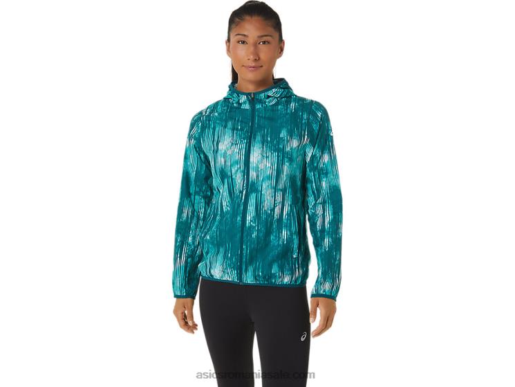 Asics imprimeu tie dye pe sticla de mare geaca de dama impachetabila ZF4643088