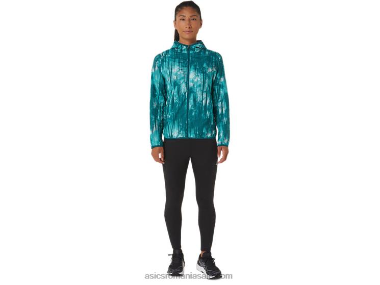 Asics imprimeu tie dye pe sticla de mare geaca de dama impachetabila ZF4643088