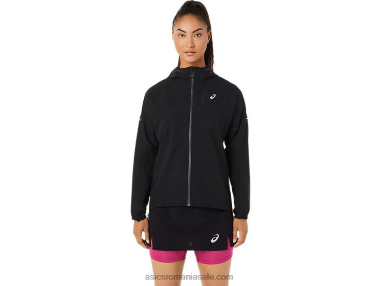 Asics negru de performanță geacă impermeabilă fujitrail pentru femei ZF4643482