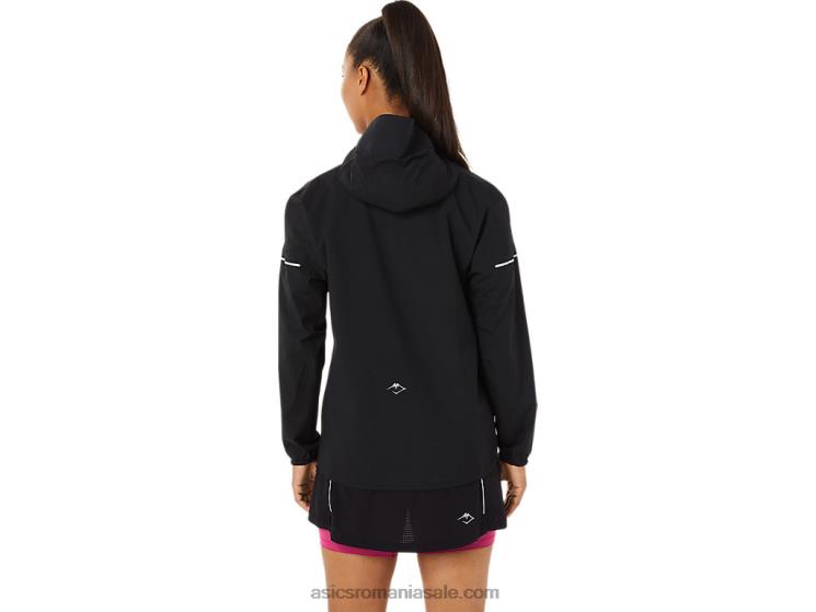 Asics negru de performanță geacă impermeabilă fujitrail pentru femei ZF4643482