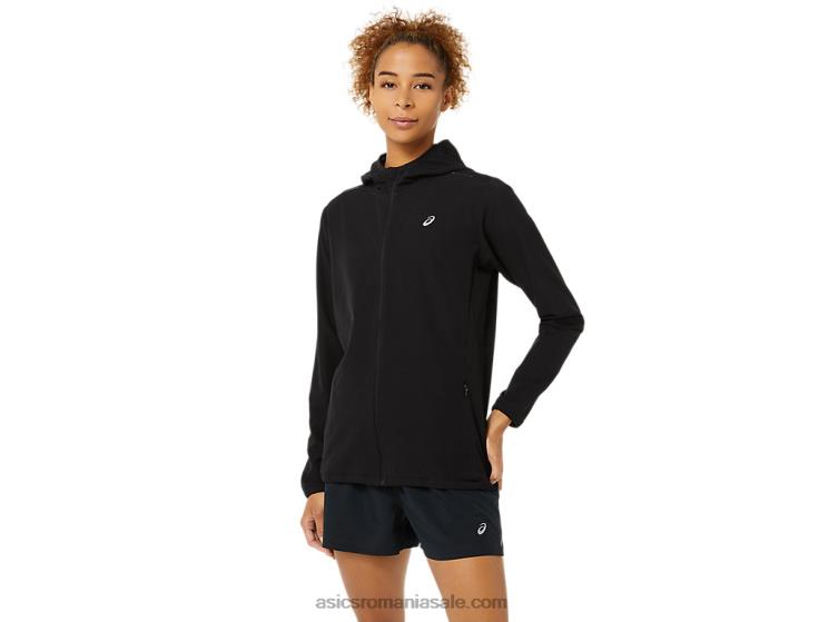 Asics negru de performanță jachetă de damă pregătită ZF4643492