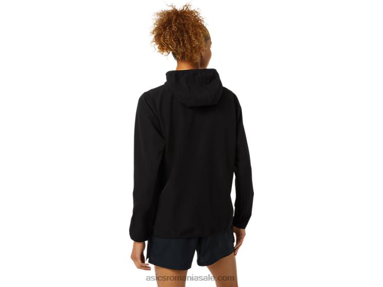 Asics negru de performanță jachetă de damă pregătită ZF4643492