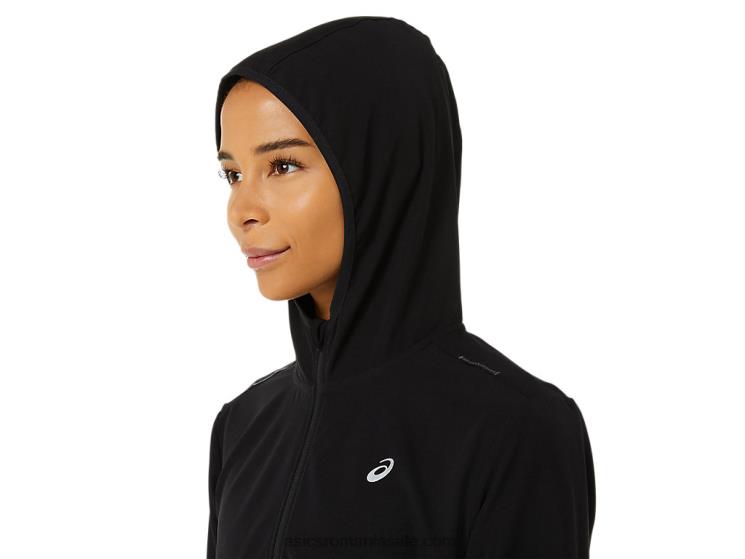 Asics negru de performanță jachetă de damă pregătită ZF4643492