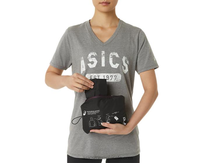 Asics negru de performanță/prune adâncă geaca de dama impachetabila ZF4643358