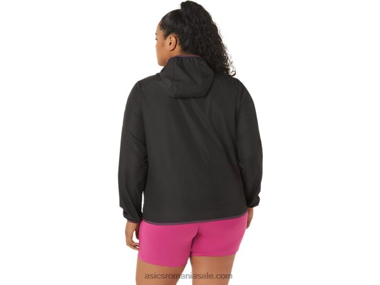Asics negru de performanță/prune adâncă geaca de dama impachetabila ZF4643358