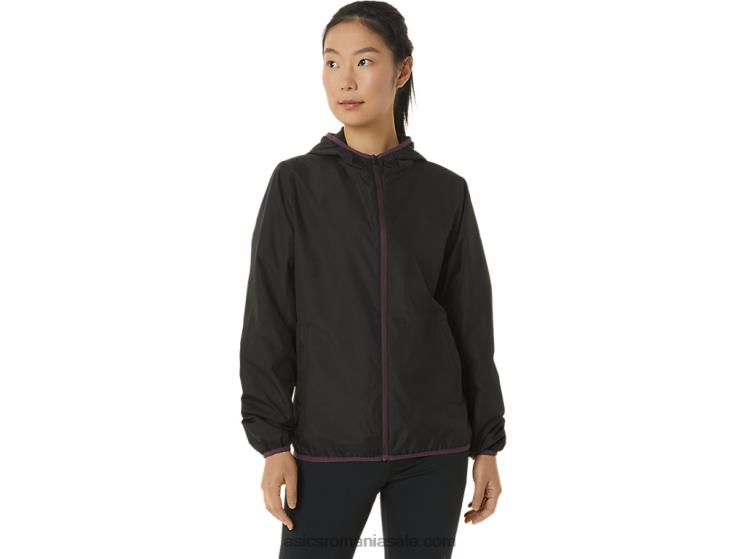 Asics negru de performanță/prune adâncă geaca de dama impachetabila ZF4643358