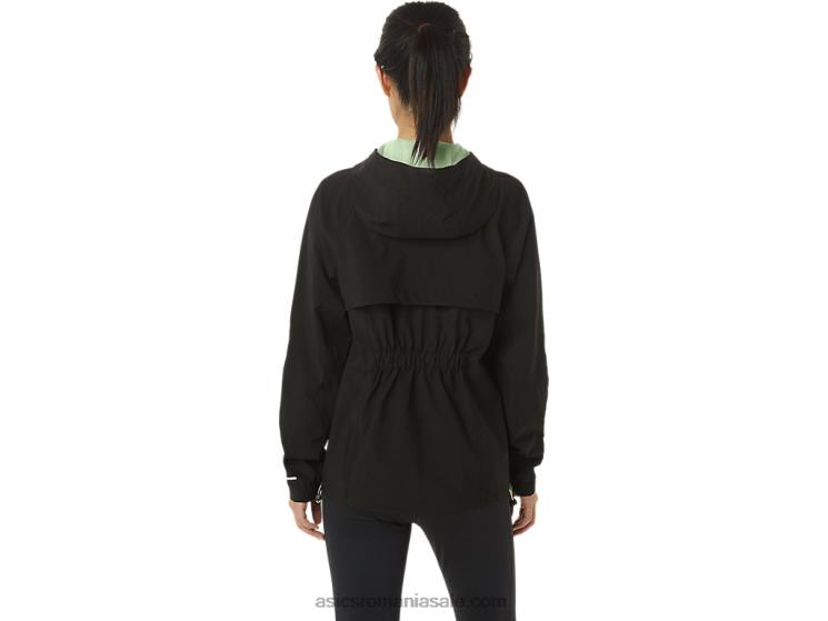 Asics negru de performanță/verde șoaptă jachetă impermeabilă pentru femei ZF4642168