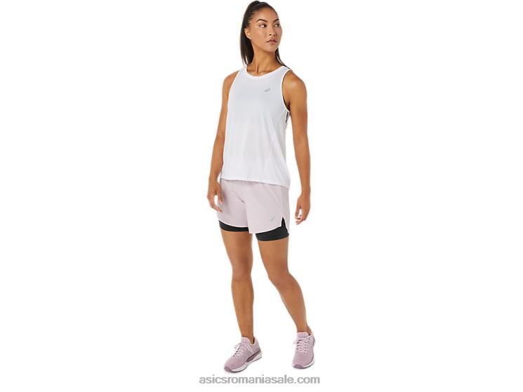 Asics abia roz/negru de performanță drum feminin 2-n-1 5.5in scurt ZF4643487