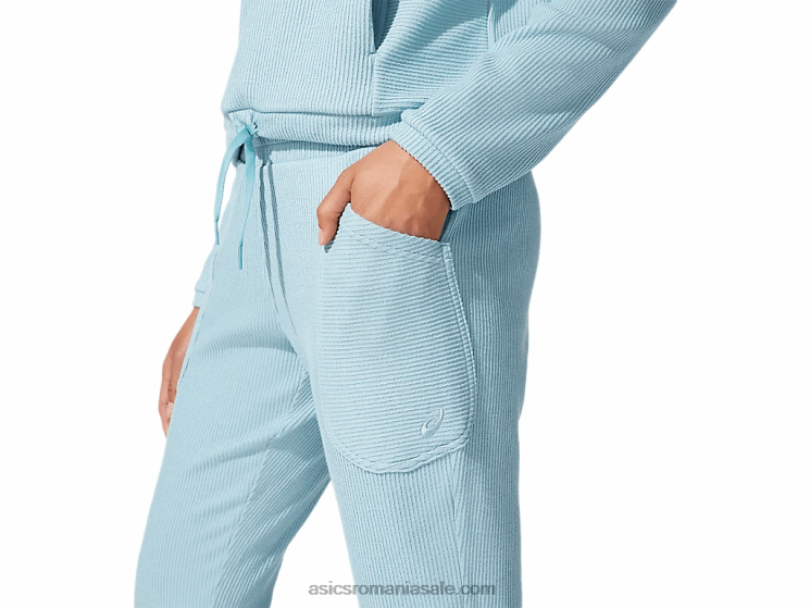Asics albastru fum pantalon de transpirație moale elastic pentru femei ZF4644070