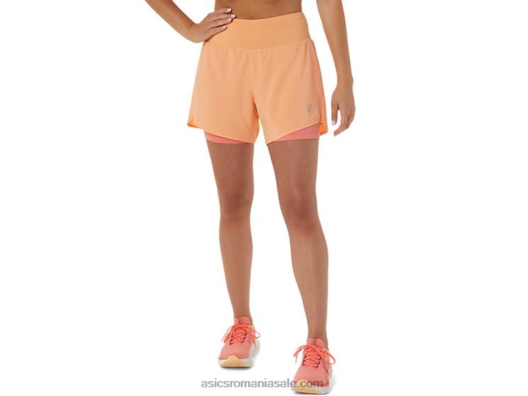 Asics dună de vară/papaya drum feminin 2-n-1 5.5in scurt ZF4642564