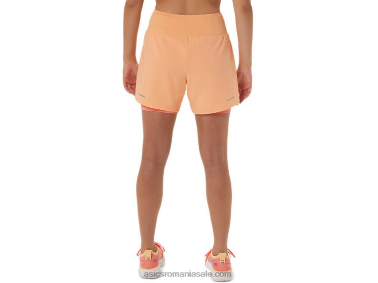 Asics dună de vară/papaya drum feminin 2-n-1 5.5in scurt ZF4642564