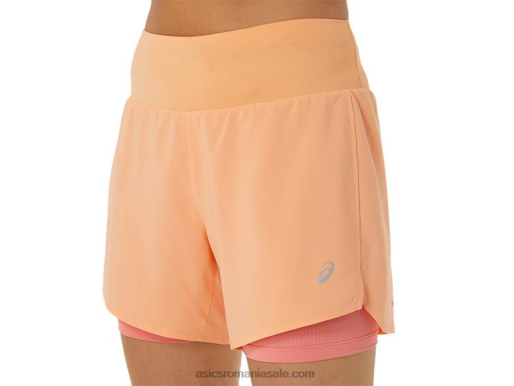 Asics dună de vară/papaya drum feminin 2-n-1 5.5in scurt ZF4642564