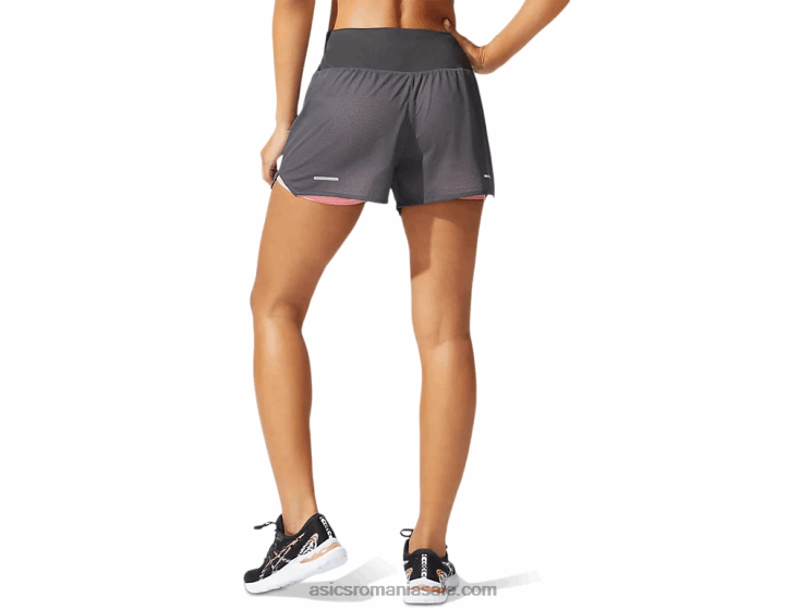 Asics gri grafit/petală piersică ventilație pentru femei 2-n-1 3.5in scurt ZF4643975