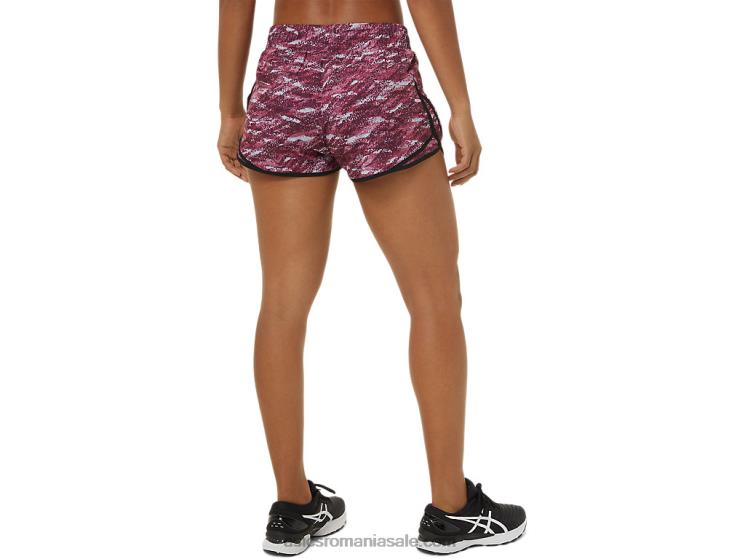 Asics imprimeu deep mars/negru damă pr lyte 2.5in run short ZF4643702