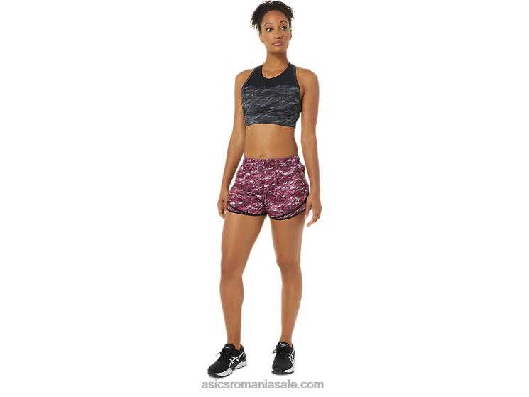 Asics imprimeu deep mars/negru damă pr lyte 2.5in run short ZF4643702