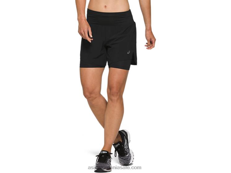 Asics negru de performanță drum feminin 2-n-1 5.5in scurt ZF4643787