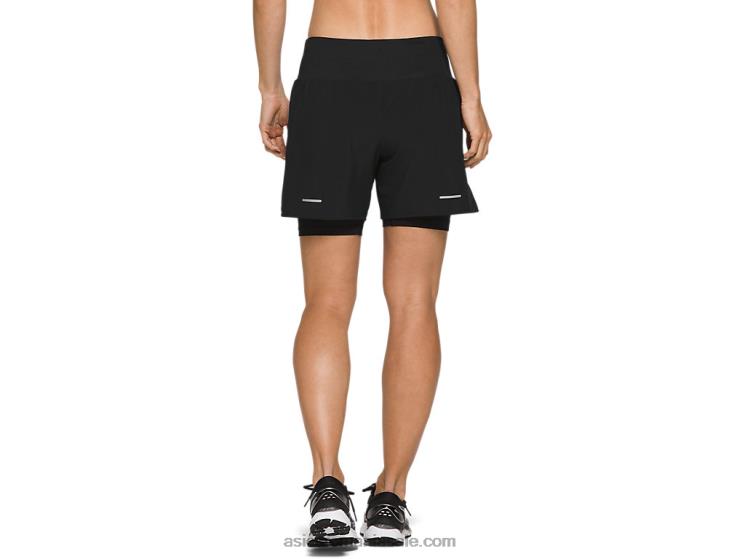 Asics negru de performanță drum feminin 2-n-1 5.5in scurt ZF4643787